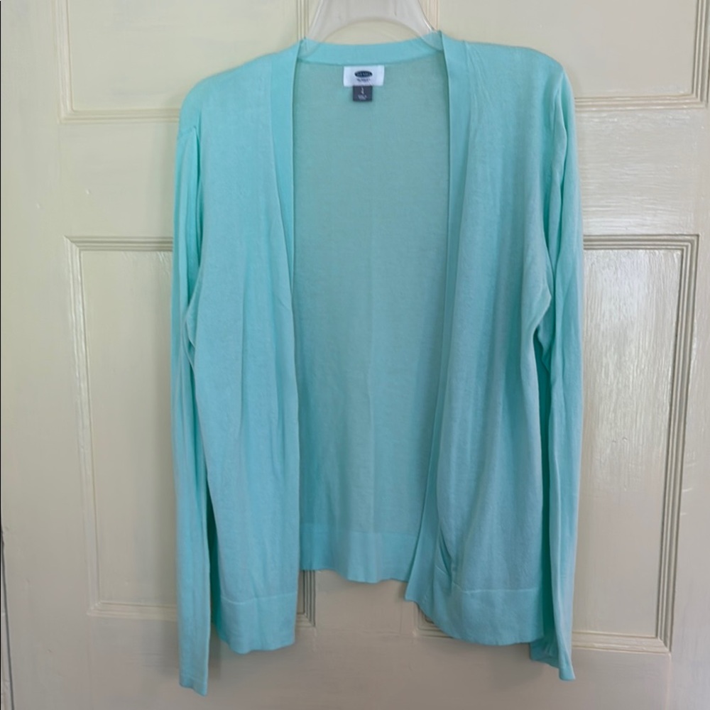 Old Navy Light Aqua Open-Front Cardigan